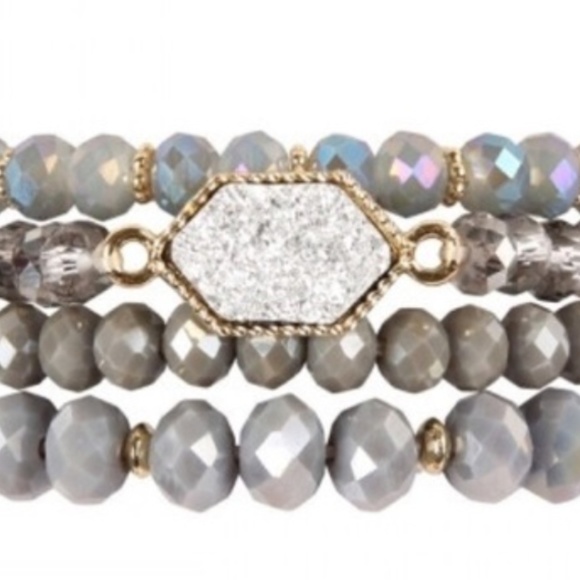 Kala Vella Jewelry - Set of 4 Silver/Grey Bracelets